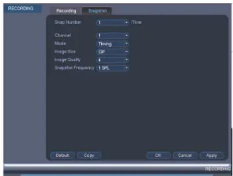 Lorex DV7082 - Pour configurer les paramètres d'enregistrement d'image instantanée : - 1