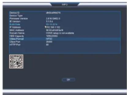 Lorex DV7082 - Accès rapide aux Informations du Système - 1