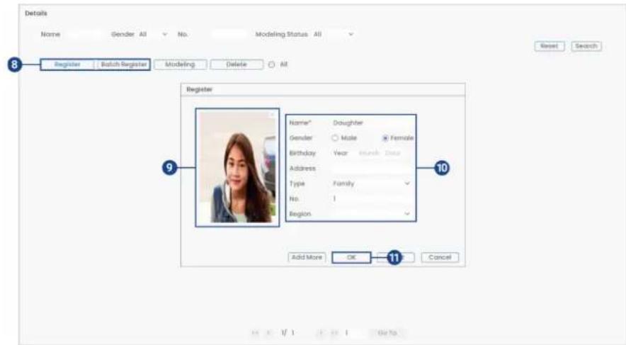 Lorex D881A81B - Pour enregistrer les visage à travers les images importées : - 3