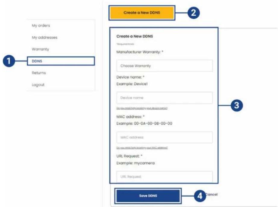 Lorex D881A81B - ÉTAPE 4 : S'inscrire à un compte DDNS - 1