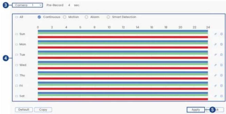 Lorex D881A81B - Pour configurer l'horaire d'enregistrement: - 1