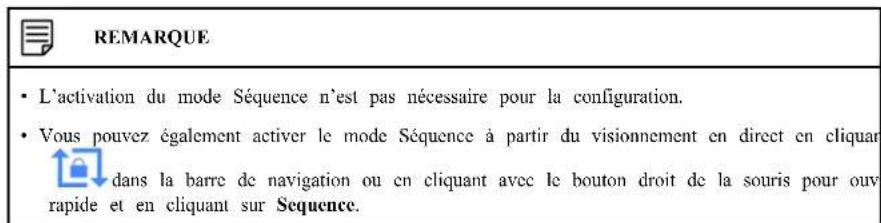 Lorex D881A81B - Pour configurer le mode Séquence : - 2