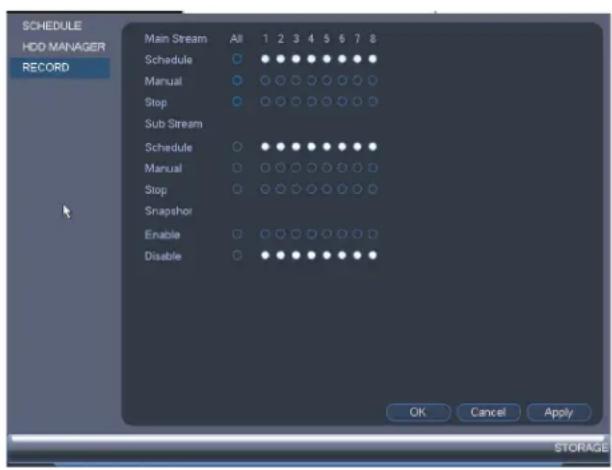 Lorex DV7163 - Pour sélectionner entre un enregistrement programmé ou manuel : - 1