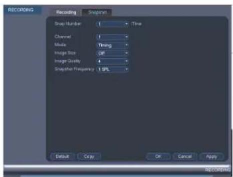 Lorex DV7163 - Pour configurer les paramètres d'enregistrement d'image instantanée : - 1
