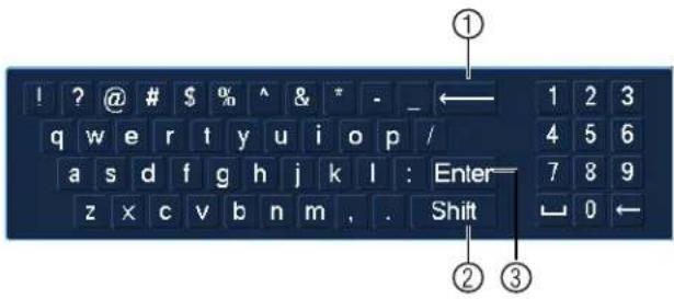 Lorex DV7163 - Utiliser le clavier virtuel : - 1