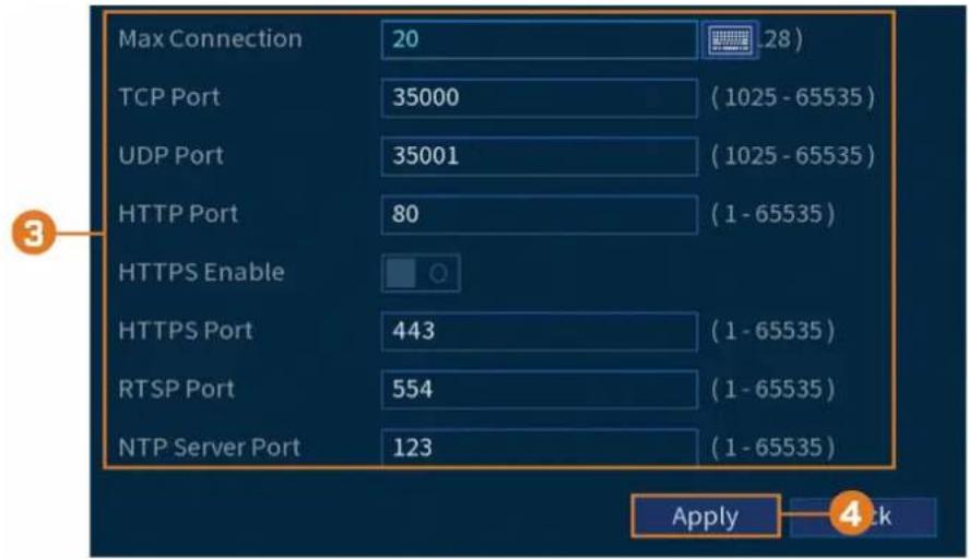 Lorex D862A82B - Pour configurer les ports du système : - 1