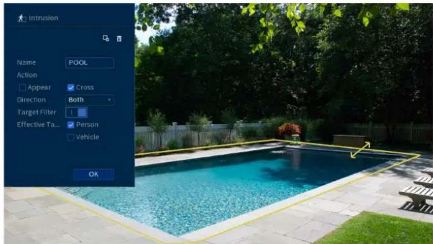 Lorex D862A82B - Pour définir une clôture virtuelle pour l'intrusion : - 3