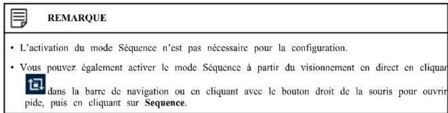 Lorex D862A82B - Pour configurer le mode Séquence : - 2