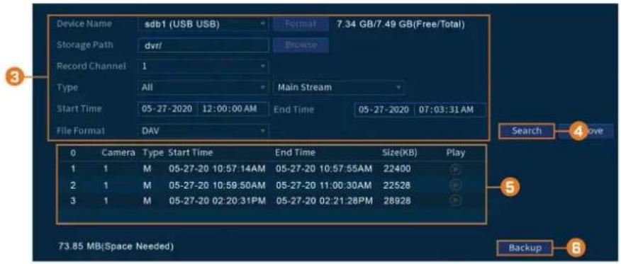 Lorex D862A82B - Cliquez sur BACKUP. - 1
