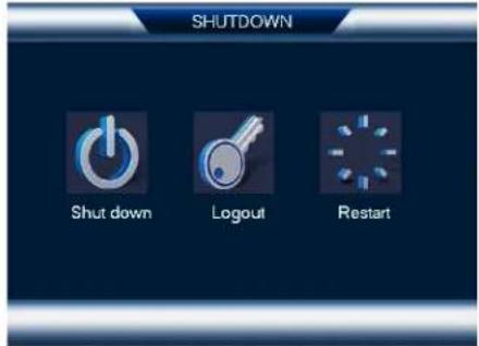 SHUTDOWN Shut down Logout Restart