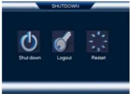 SHUTDOWN Shut down Logout Restart