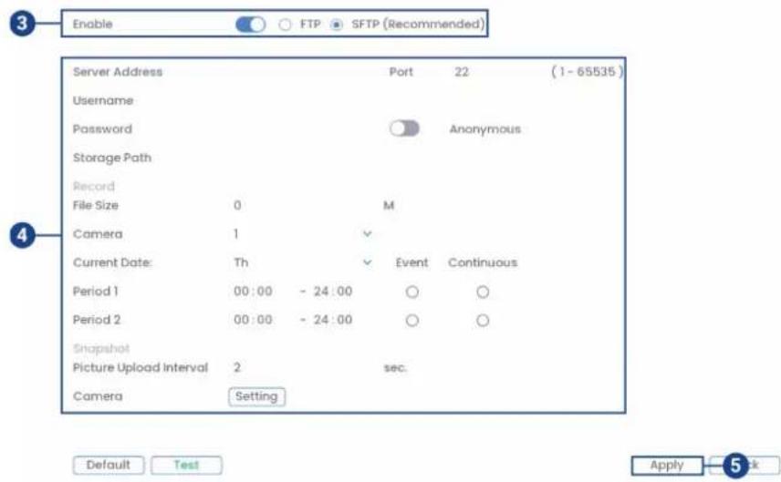Lorex N910A61 - Pour configurer les paramètres FTP : - 1