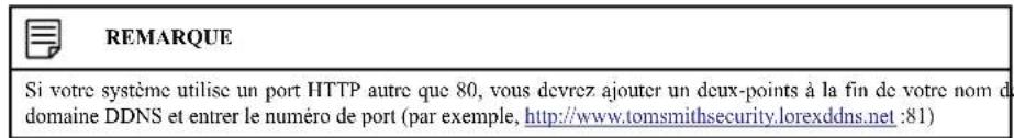 Lorex N910A61 - Pour configurer DDNS dans l'enregistreur : - 2