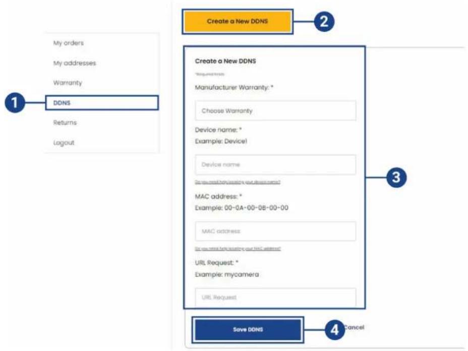 Lorex N883A63B - ÉTAPE 4 : S'inscrite à un compte DDNS - 1