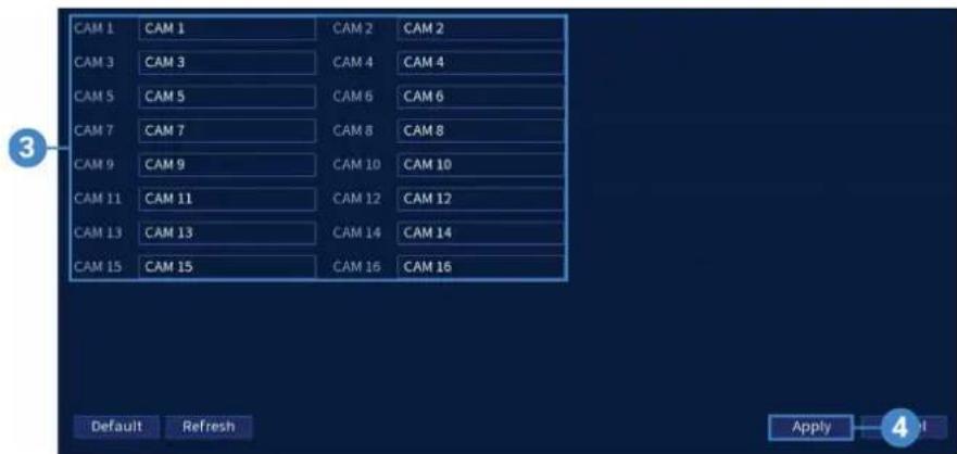 Lorex N883A63B - Pour creer des noms de canaux personalisés : - 1