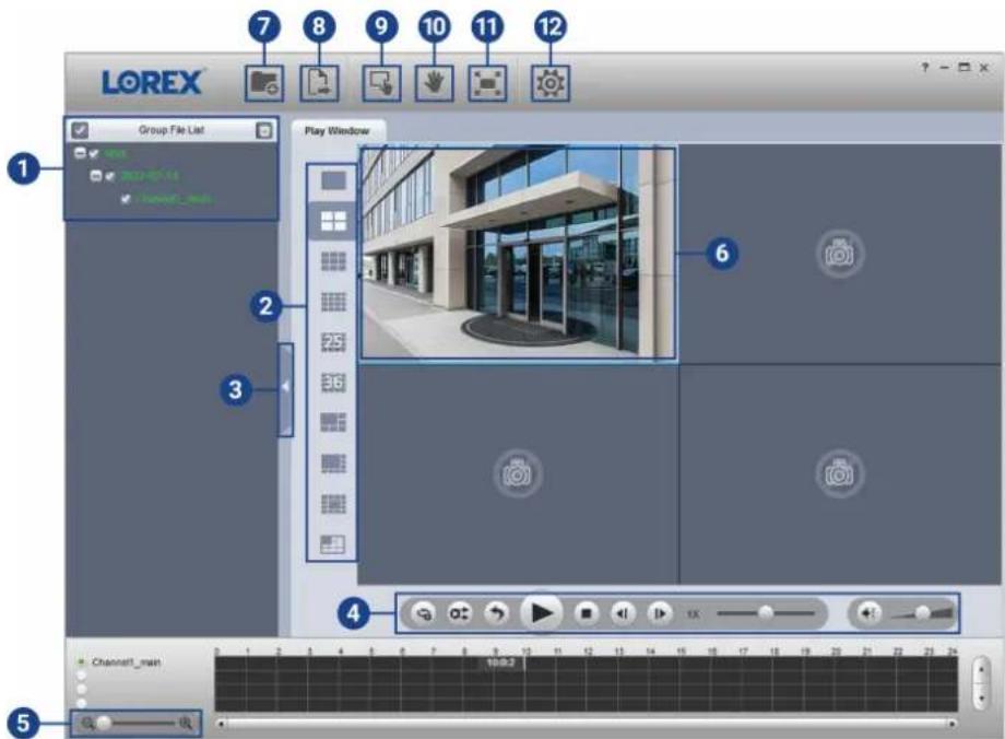 Lorex N883A63B - Commandes du lecteur Lorex Player - 1