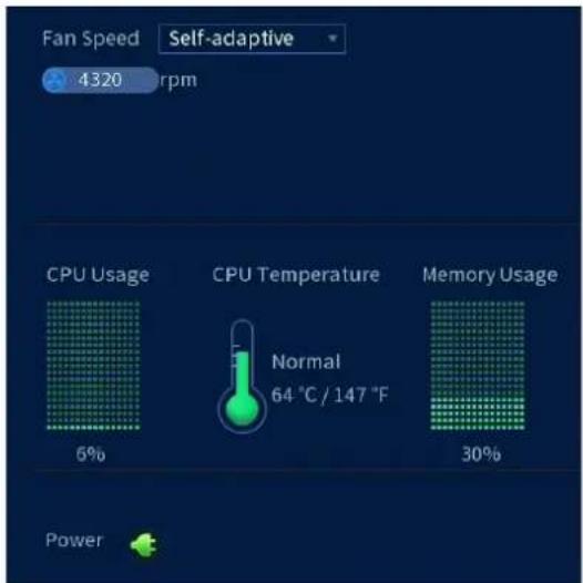 Lorex N883A63B - État du ventilateur et du CPU - 1