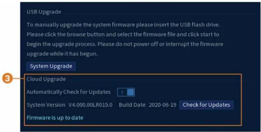 Lorex N844A81 - Pour configurer la mise à niveau automatique du micrologiciel : - 1