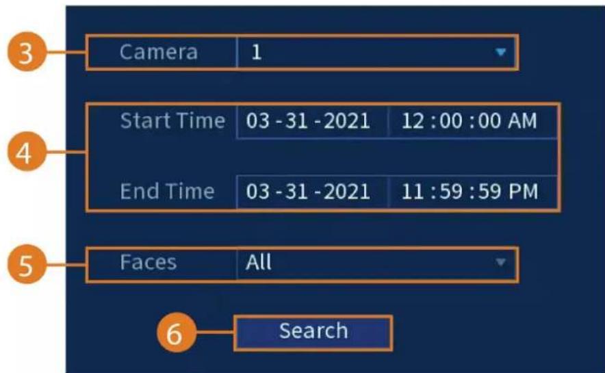 Lorex N844A81 - Pour lancer une recherche intelligente sur les événements de détection de visages : - 1