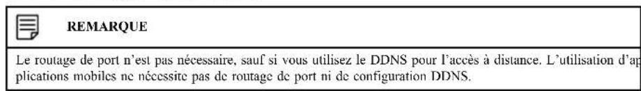 Lorex N884A63B - Configuration des ports du système (Connexion) - 1
