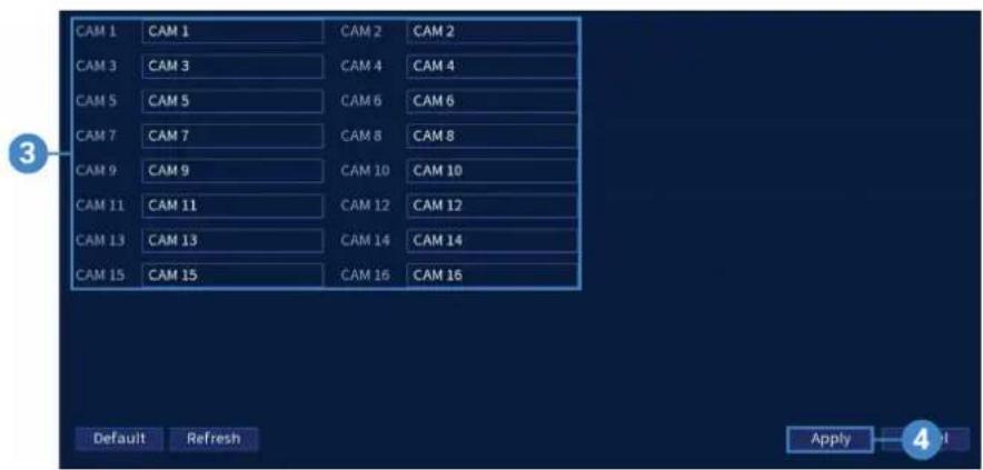 Lorex N884A63B - Pour créer des noms de canaux personnalisés : - 1