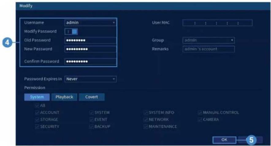 Lorex N884A63B - Changer les mots de passe - 1