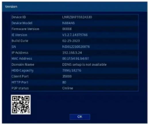 Lorex N884A63B - Accès rapide aux Informations du Système - 1