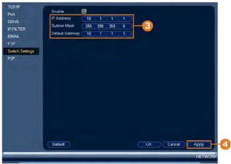 Lorex N881A63B - Pour configurer les réglages du commutateur : - 1
