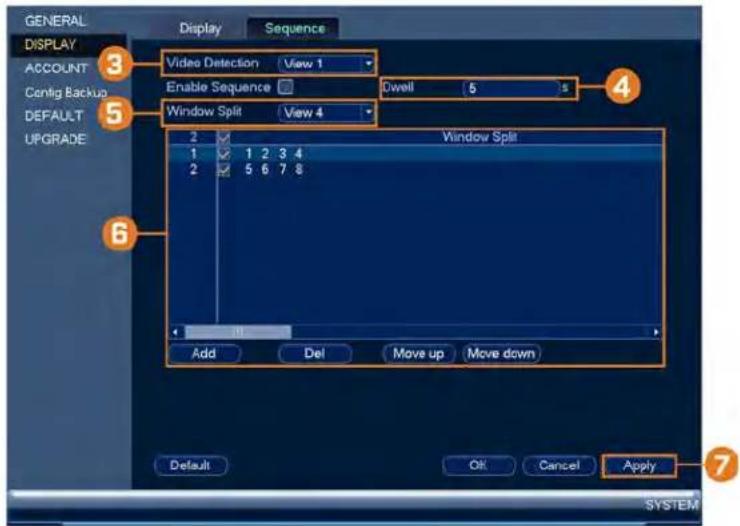 Lorex N881A63B - Pour configurer le mode Séquence : - 1