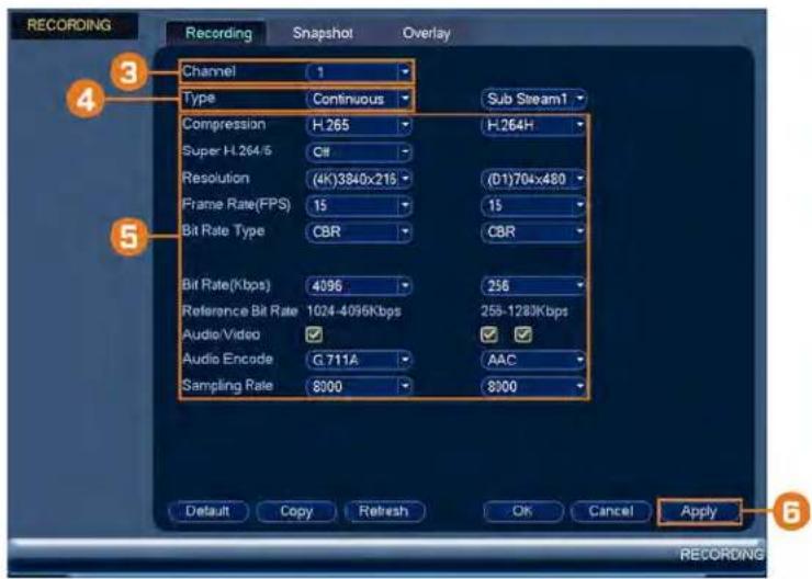Lorex N881A63B - Pour configurer la qualité d'enregistrement : - 1