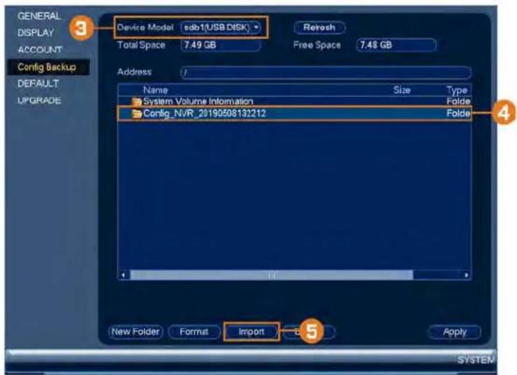 Lorex N881A63B - Pour restaurer une configuration du système enregistrree. - 1