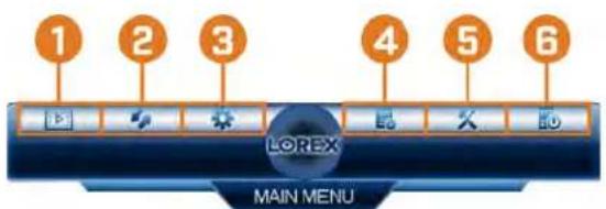 Lorex N881A63B - 16.1Vue d'ensemble du menu principal - 1