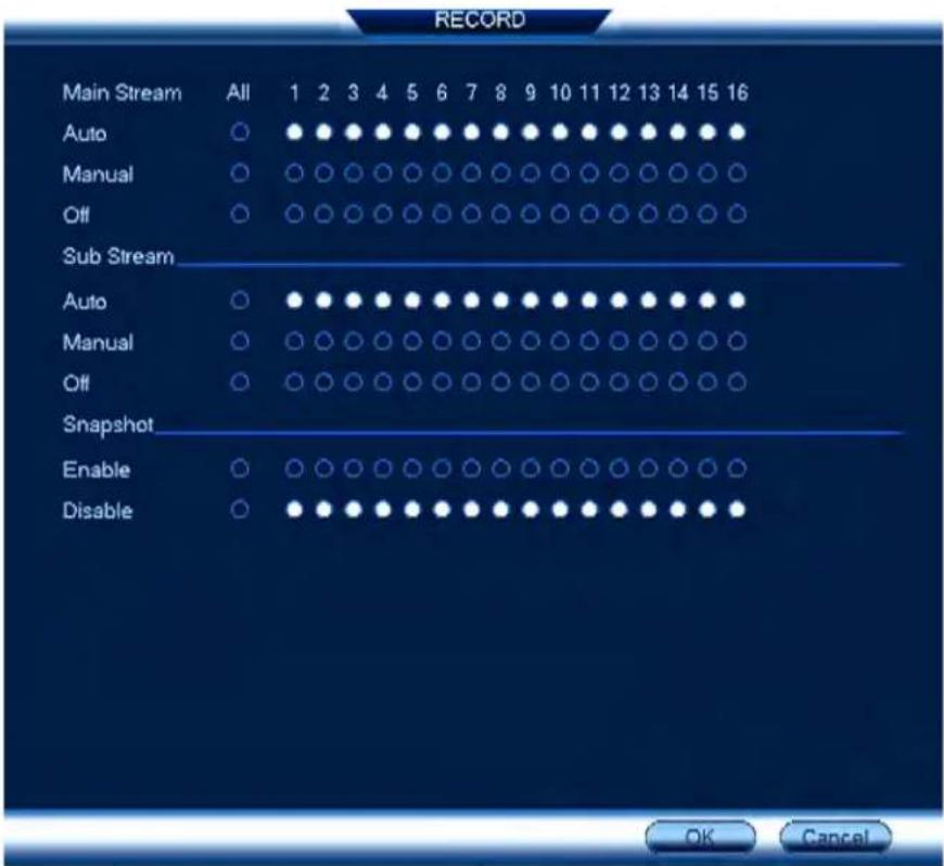 Lorex N881A63B - Pour configurer les options d'enregistrement manuel : - 1