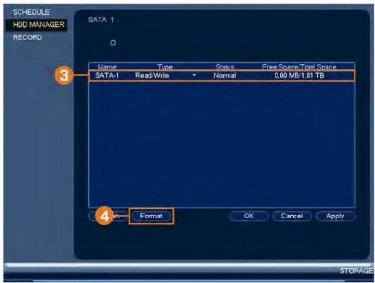 Lorex N881A63B - Pour formater le disque dur : - 1