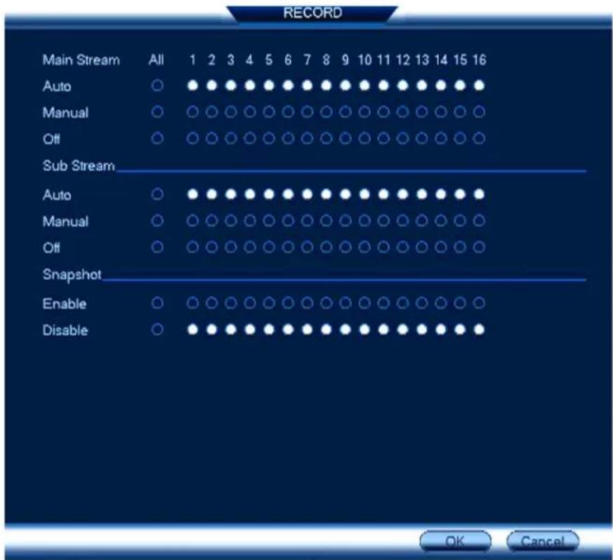 Lorex N841A82 - Pour configurer les options d'enregistrement manuel : - 1