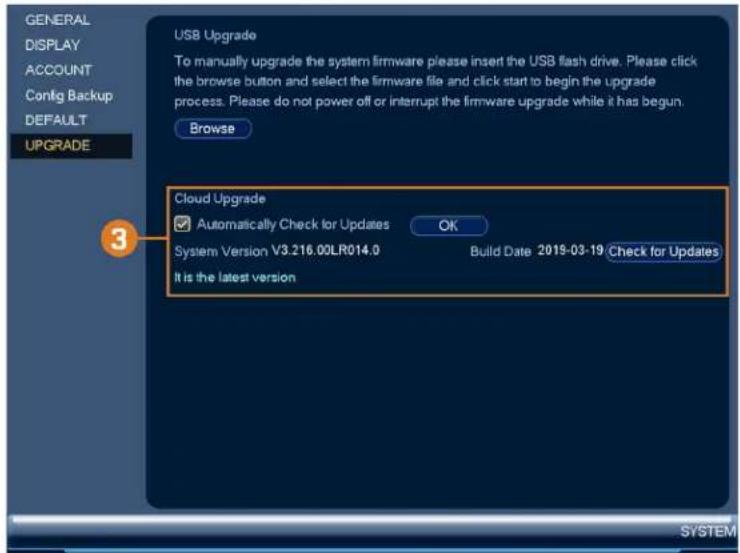 Lorex N841A82 - Pour configurer la mise à niveau automatique du micrologiciel : - 2