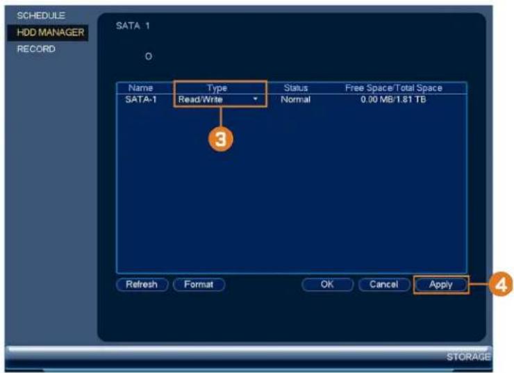 Lorex N841A82 - Pour configurer le type de disque dur : - 2