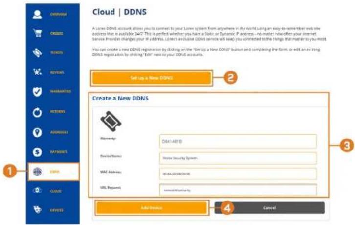 Lorex N841A82 - ÉTAPE 4 : S'inscrire à un compte DDNS - 1