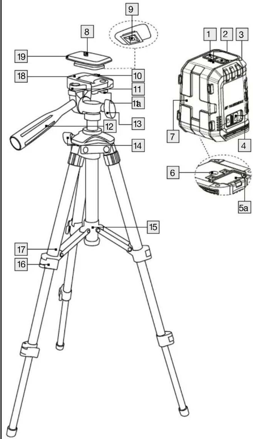 PARKSIDE PKLL 10 B4 - KŘÍŽOVÝ LINIOVÝ LASER SE STATIVEM - 1