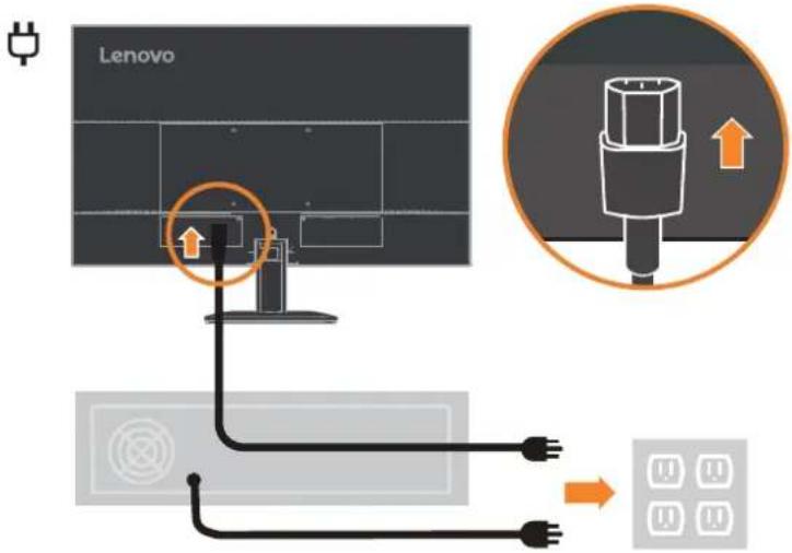 LENOVO L24-4e - Connexion et mise en marche de votre moniteur - 9