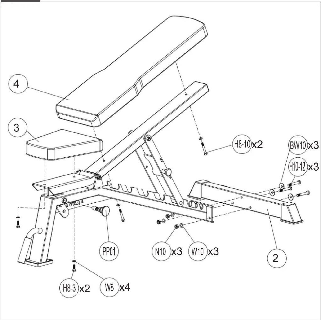 TUNTURI Utility Bench UB70 - D-1 - 1