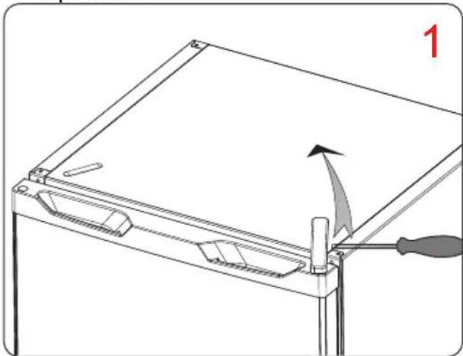 Summit CM42PL - Instructions pour inverser le sens d'ouverture de la porte - 1