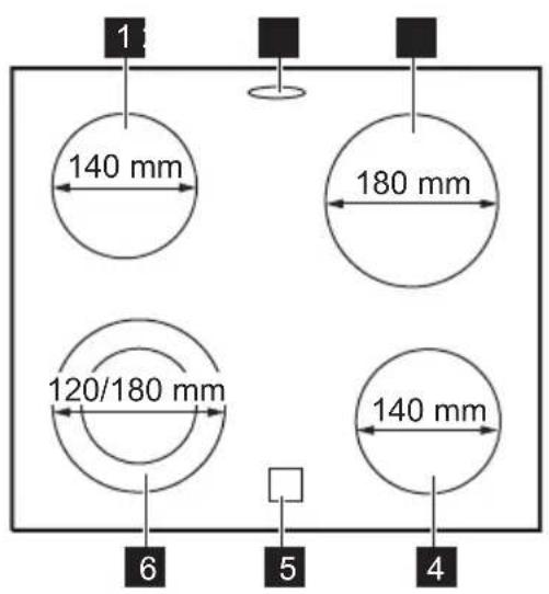 ELECTROLUX LKR562066W - Disposition de la surface de cuisson - 1
