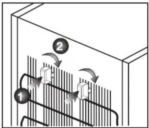 BEKO RFNE450XP - Installing the plastic wedges - 1