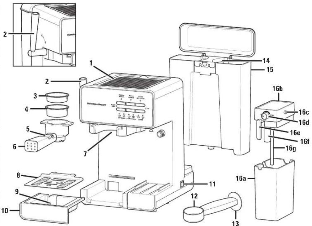 HAMILTON BEACH Slide & Lock 40750 - Parts and Features - 1
