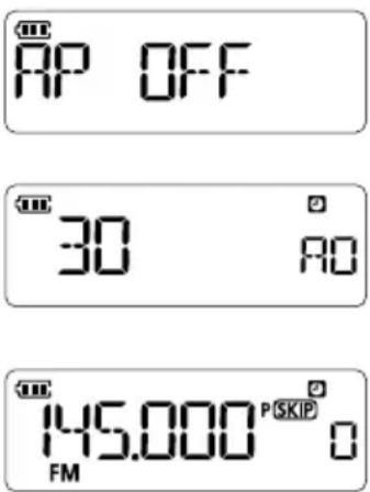 ICOM IC-T10 - Beispiel: Einstellung des automatischen Ausschalttimers auf 30 Minuten - 1