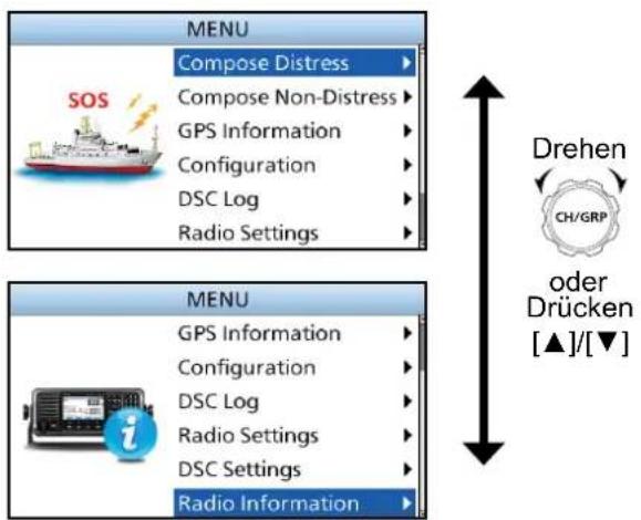 ICOM IC-M804 - ■ Über den Menübildschirm - 1