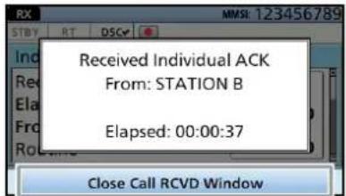 ICOM IC-M804 - Zum Senden des Einzelrufs Call 📄ücken. • „Transmitting Individual Call“ wird angezeigt, dann wird „Waiting for ACK“ angezeigt. - 3
