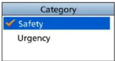Category ✓ Safety Urgency