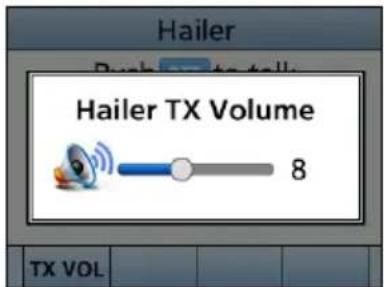 Hailer Push to talk Hailer TX Volume 8 TX VOL